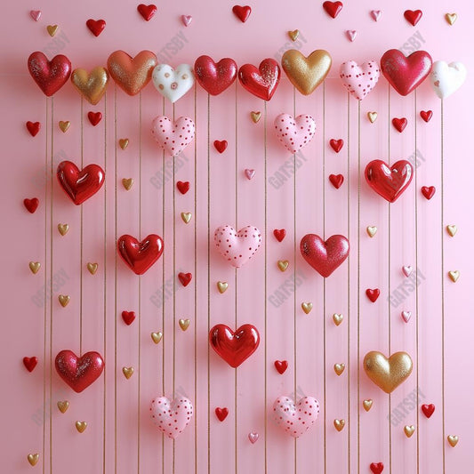 Gatsby Valentine Love Me Heart Curtains Photography Backdrop Gbsx-01420