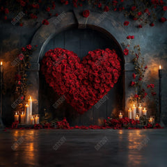 Gatsby Valentine Love Rose Arched Candle Wall Photography Backdrop Gbsx-01330