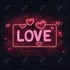 Gatsby Valentine Neon Love Wall Photography Backdrop Gbsx-01333