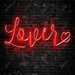 Gatsby Valentine Neon Lover Dark Brick Wall Photography Backdrop Gbsx-01403