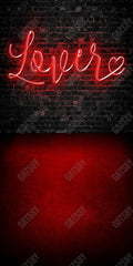Gatsby Valentine Neon Lover Dark Brick Wall Photography Backdrop Gbsx-01403