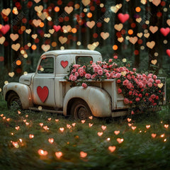 Gatsby Valentine Old Truck With Flowers Photography Backdrop Gbsx-01424