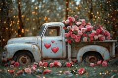 Gatsby Valentine Old Truck With Flowers Photography Backdrop Gbsx-01425