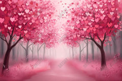 Gatsby Valentine Painting Pink Heart Forest Photography Backdrop Gbsx-01346