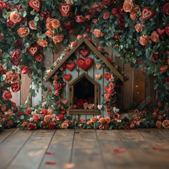 Gatsby Valentine Pet Wooden Floral Dog House Photography Backdrop Gbsx-01427