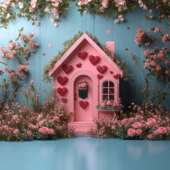 Gatsby Valentine Pet Wooden Floral Dog House Photography Backdrop Gbsx-01428