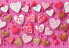 Gatsby Valentine Pink Heart Gingerbreads Cookies Photography Backdrop Gbsx-01238