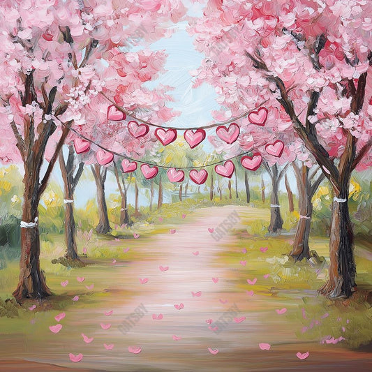 Gatsby Valentine Pink Love Tree Photography Backdrop Gbsx-01347
