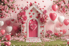 Gatsby Valentine Pink Pet Dog House Photography Backdrop Gbsx-01431