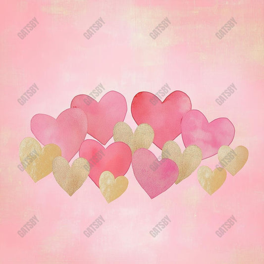 Gatsby Valentine Pink Whispering Hearts Photography Backdrop Gbsx-01350