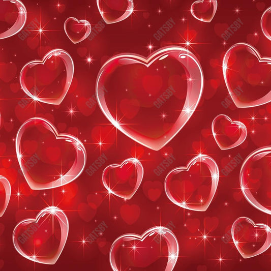 Gatsby Valentine Red Hearts Pattern Photography Backdrop Gbsx-01265