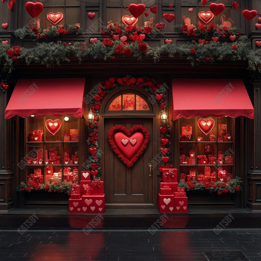 Gatsby Valentine Red Love Shop Photography Backdrop Gbsx-01360