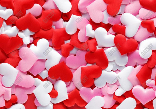 Gatsby Valentine Red Pink And White Hearts Photography Backdrop Gbsx-01240
