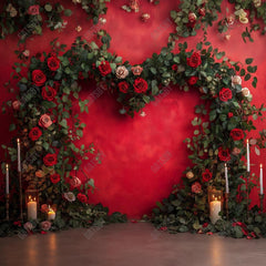 Gatsby Valentine Red Rose Heart Arch Photography Backdrop Gbsx-01300