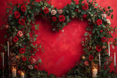 Gatsby Valentine Red Rose Heart Arch Photography Backdrop Gbsx-01300