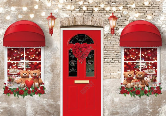 Gatsby Valentine Red Shop Door Photography Backdrop Gbsx-01267