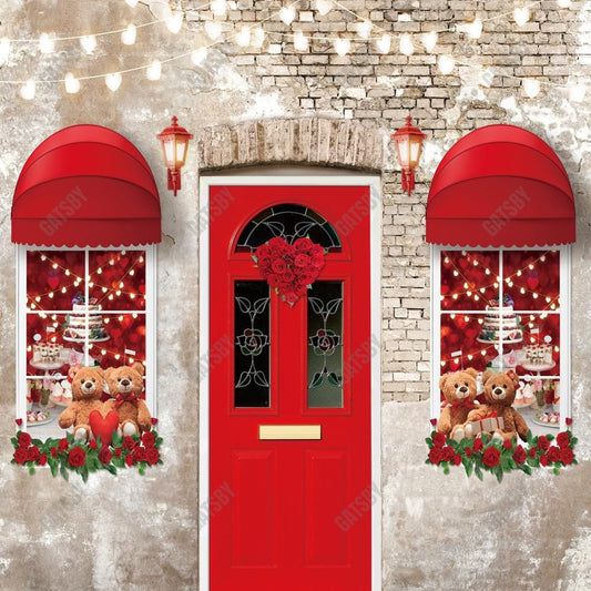 Gatsby Valentine Red Shop Door Photography Backdrop Gbsx-01267