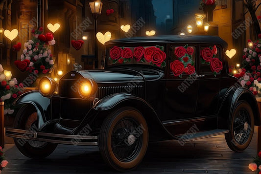 Gatsby Valentine Retro Street Classic Car Photography Backdrop Gbsx-01358