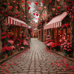 Gatsby Valentine Romantic Street Floral Photography Backdrop Gbsx-01388