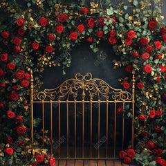 Gatsby Valentine Rose Golden Headboard Boudoir Photography Backdrop Gbsx-01329