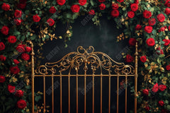 Gatsby Valentine Rose Golden Headboard Boudoir Photography Backdrop Gbsx-01329