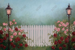 Gatsby Valentine Spring Flower Garden Fence Photography Backdrop Gbsx-01341