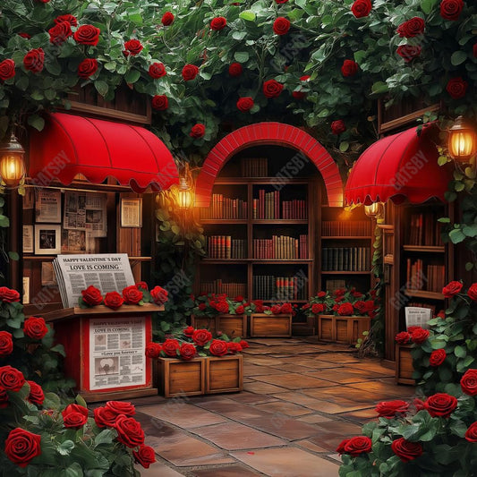 Gatsby Valentine Vintage Library Newspaper Photography Backdrop Gbsx-01294