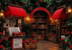 Gatsby Valentine Vintage Library Newspaper Photography Backdrop Gbsx-01294