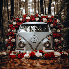 Gatsby Valentine Volkswagen Bus With Flowers Arch Photography Backdrop Gbsx-01436