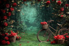 Gatsby Valentine Whimsical Forest Floral And Old Bike Photography Backdrop Gbsx-01413
