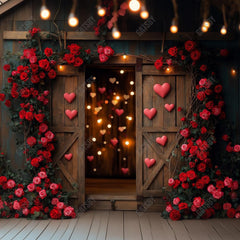 Gatsby Valentine Wooden Flower Barn Door Photography Backdrop Gbsx-01288
