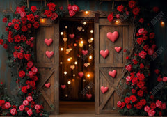 Gatsby Valentine Wooden Flower Barn Door Photography Backdrop Gbsx-01288