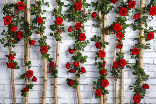 Gatsby Valentines Wooden Stick With Roses Photography Backdrop Gbsx-01320