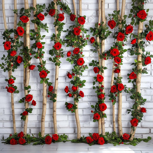 Gatsby Valentines Wooden Stick With Roses Photography Backdrop Gbsx-01320