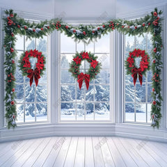 Gatsby White Winter Wonderland Window Photography Backdrop Gbsx-01081