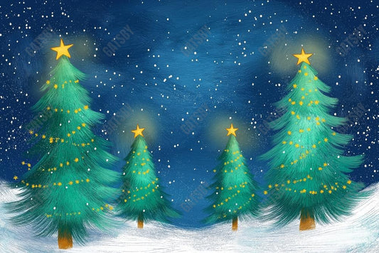 Gatsby Winter Magical Forest Tree Photography Backdrop Gbsx-01198