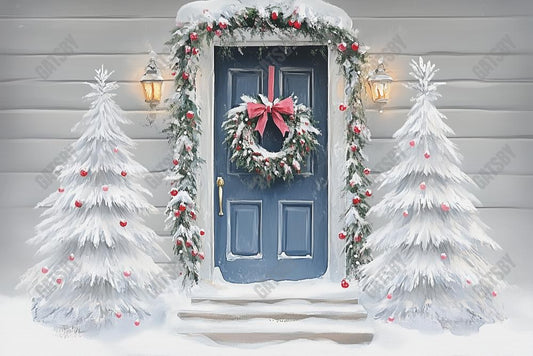 Gatsby Winter Mystical Entry Snowy Door Photography Backdrop Gbsx-01196