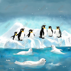 Gatsby Winter Penguin Seal Party Photography Backdrop Gbsx-01199