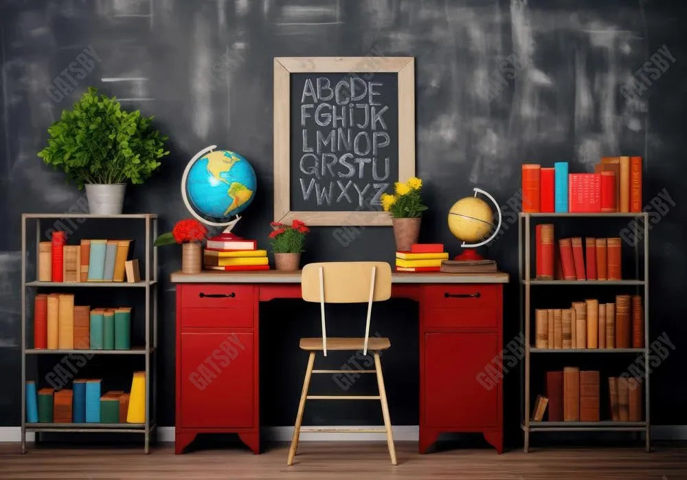 Back to School Chalkboard Classroom Backdrop - Gatsby Backdrop