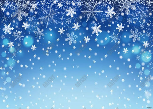 Blue Winter Snowflake Photography Backdrop - Gatsby Backdrop
