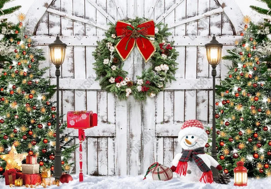 Christmas Barn Door Photography Backdrop GBSX-99678 - Gatsby Backdrop