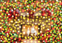 Christmas Red & Green Bokeh Halos Photography Backdrop - Gatsby Backdrop