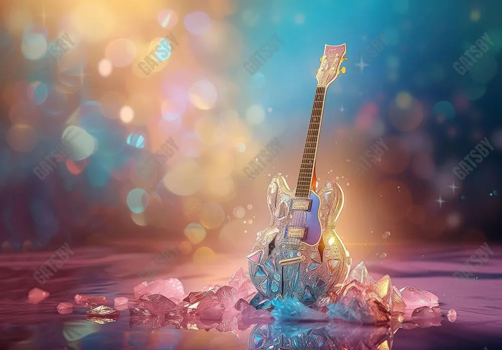 Colorful Crystal Guitar Stage Backdrop - Gatsby Backdrop