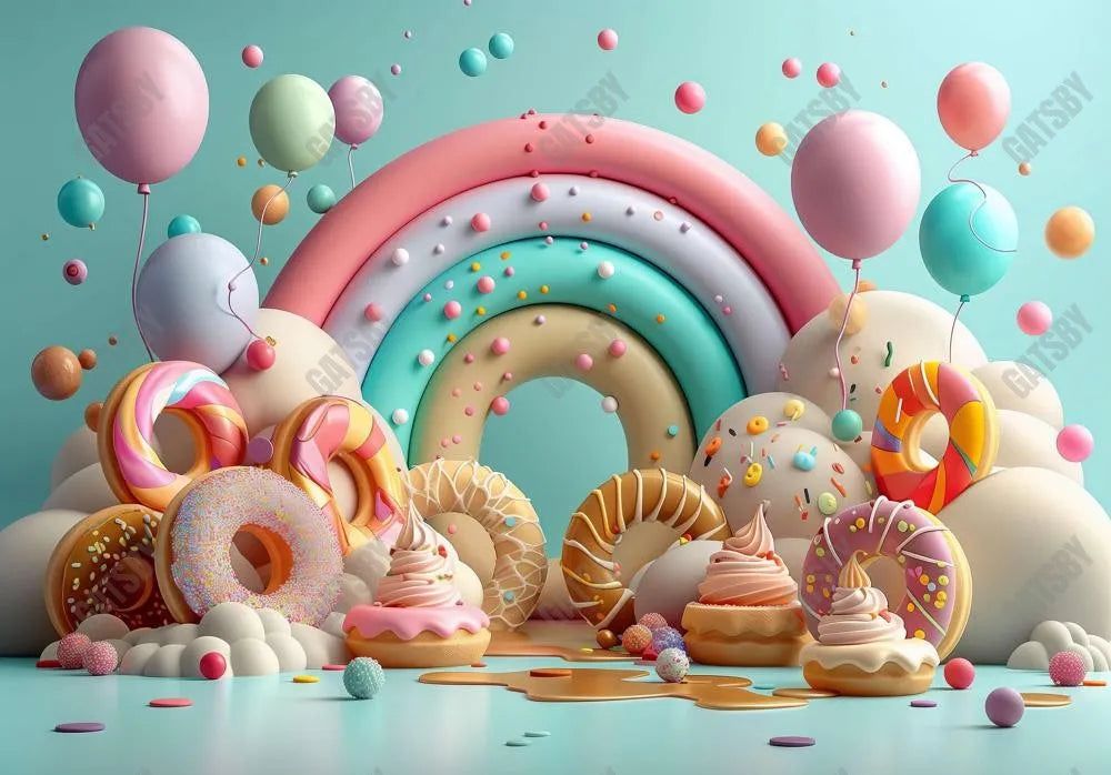 Donut Candy Cake Smash Backdrop - Gatsby Backdrop