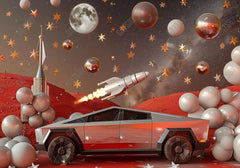 Futuristic Mars Rocket Cybertruck Backdrop - Gatsby Backdrop