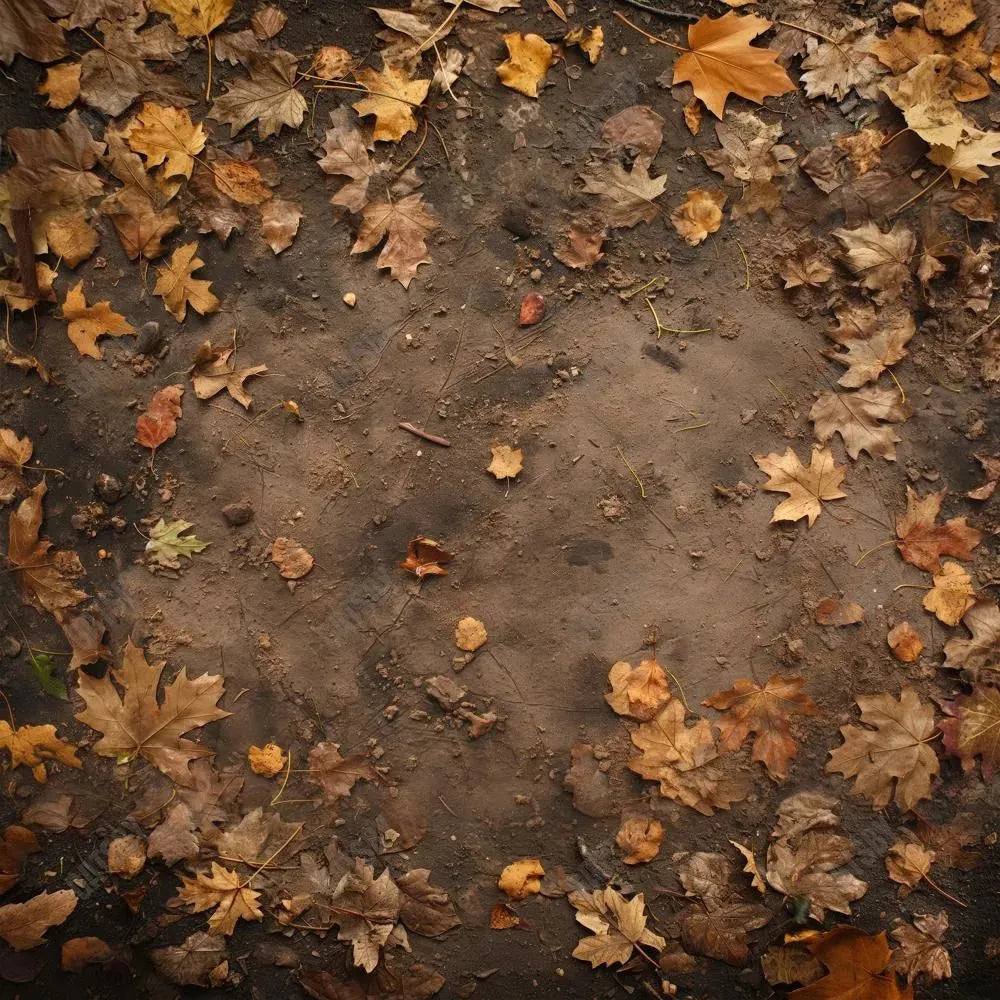 Gatsby Autumn Dirt Leaves Ground Photography Backdrop Gbsx-00945 - Gatsby Backdrop