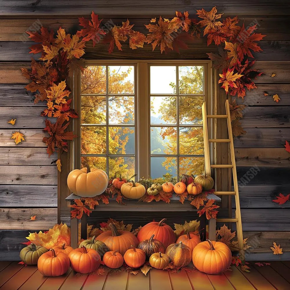 Gatsby Autumn View Window Photography Backdrop Gbsx-00739 - Gatsby Backdrop