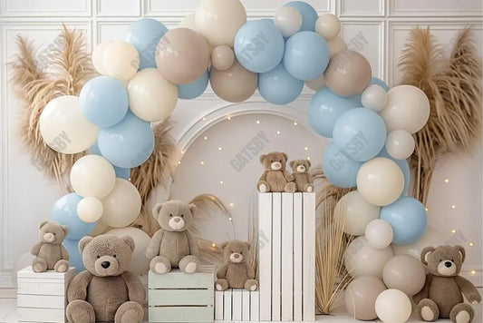 Gatsby Bears Balloons Arch Photography Backdrop Gbsx-00858 - Gatsby Backdrop