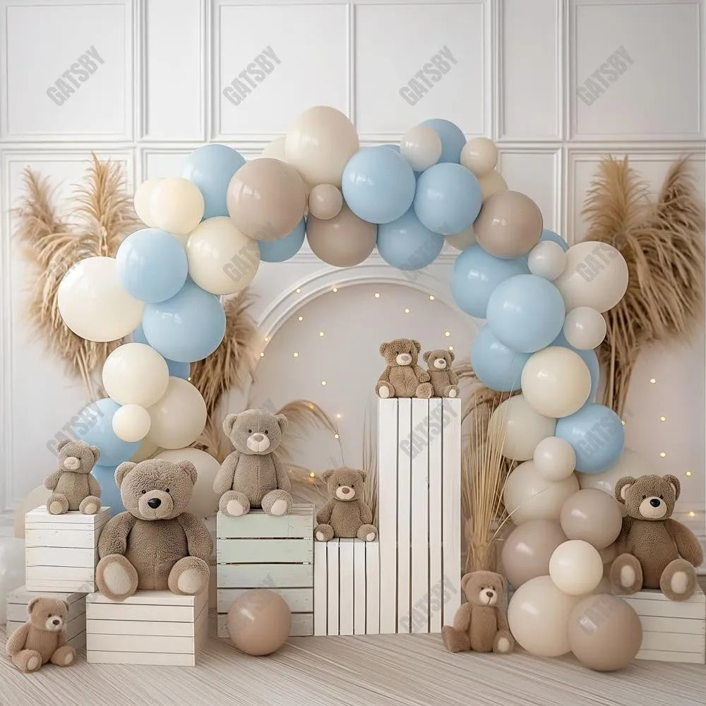 Gatsby Bears Balloons Arch Photography Backdrop Gbsx-00858 - Gatsby Backdrop