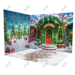 Gatsby Christmas Toy Shop Room Set Backdrop GBSX-99985&GBSX-99707&GBSX-99898 - Gatsby Backdrop